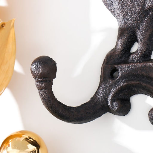 Крючки настенные чугун «Домашний кот», ключница декоративная, 16×4×16 см