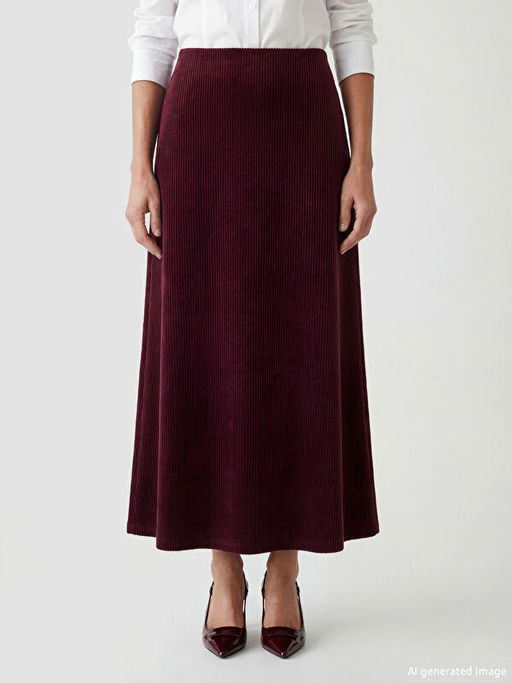 Beli Lastikli A Kesim Kadife Etek