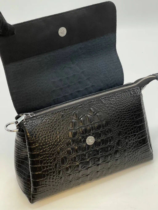 Женская кожаная сумка через плечо под крокодила 0107-1
