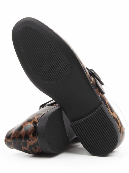 06-B4A-5PC BLACK/LEOPARD Туфли женские (натуральная кожа)