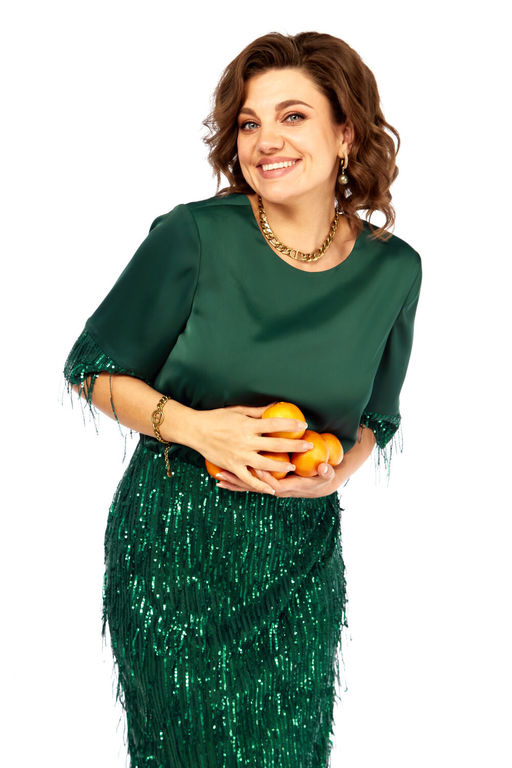 Платье Olga Style С982 зеленый