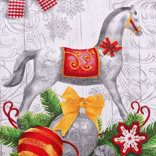 Цена за 2 шт. Полотенце кухонное новогоднее Доляна Новогодние игрушки 35х60 см, 160 г/м2  фото 3