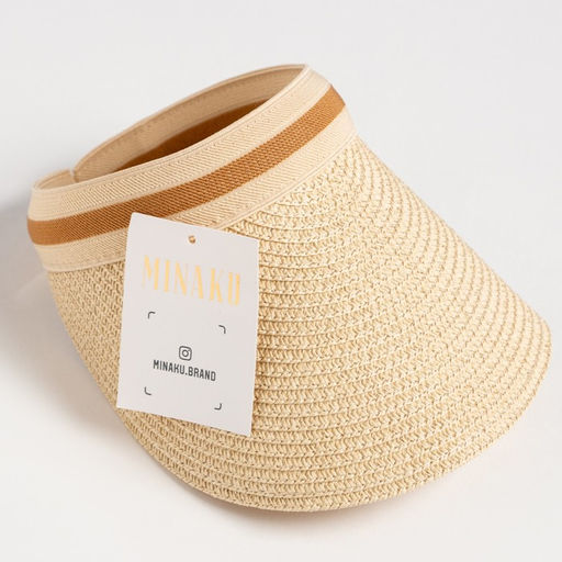 Козырёк женский плетёный MINAKU, бежевый, размер 56-58