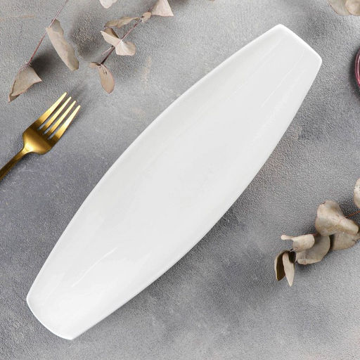 Блюдо Wilmax, 33×10 см, фарфор, белое