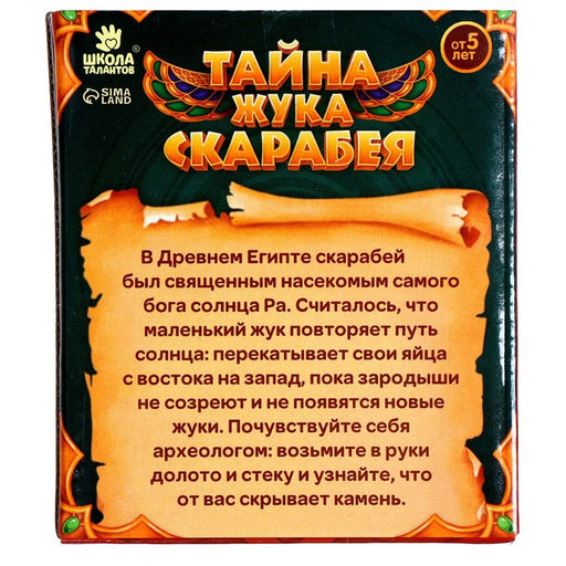 Раскопки «Тайна жука Скарабея»