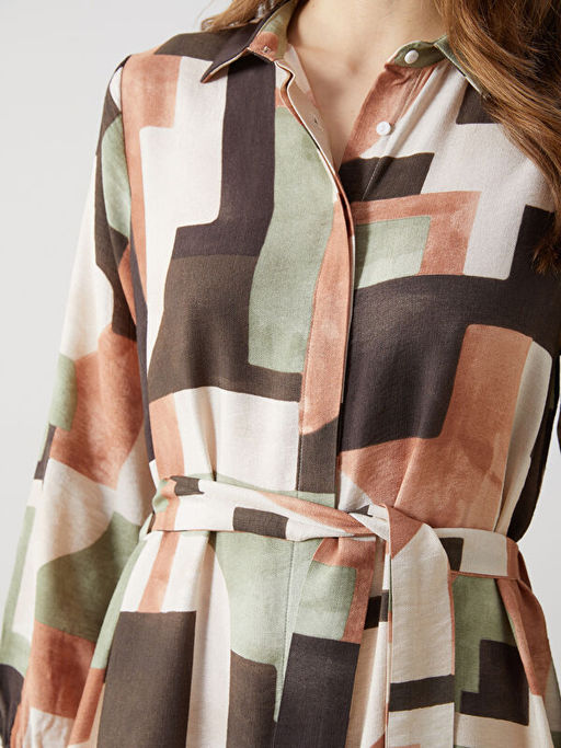 Desenli Kad?n G?mlek Elbise