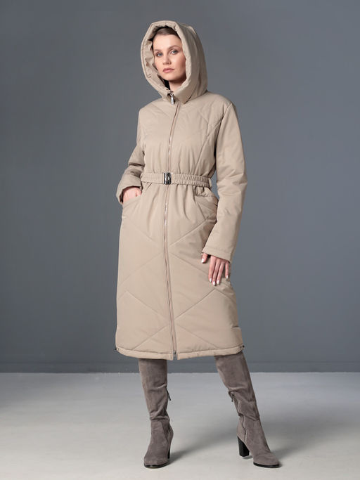 25322 Пальто дем. бежевый - Dizzyway фото 3
