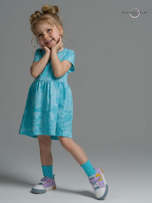Платье Лето зайцы варенка бирюза - Sovalina фото 9