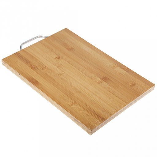 Доска разделочная бамбуковая 34х23,8х1,8см Ручка с металлической ручкой (Китай) - Домашняя мода фото 3