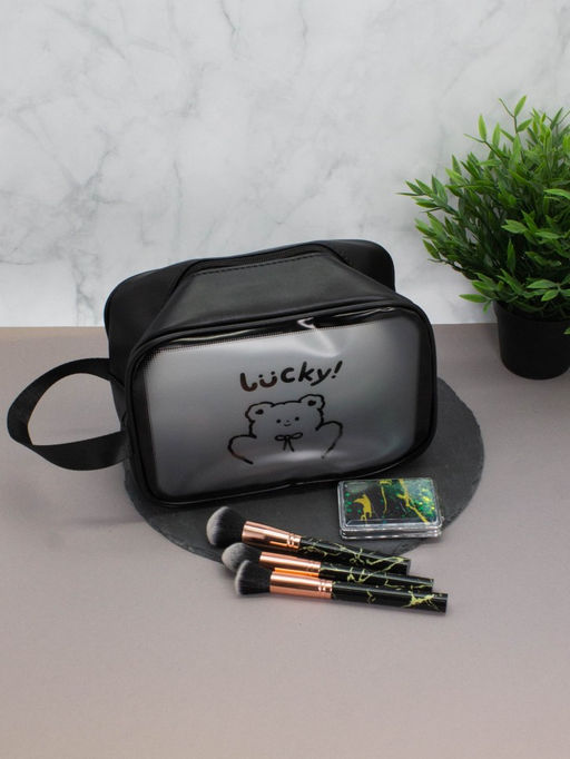 Косметичка "Lucky bear", black (18х25х11 см)