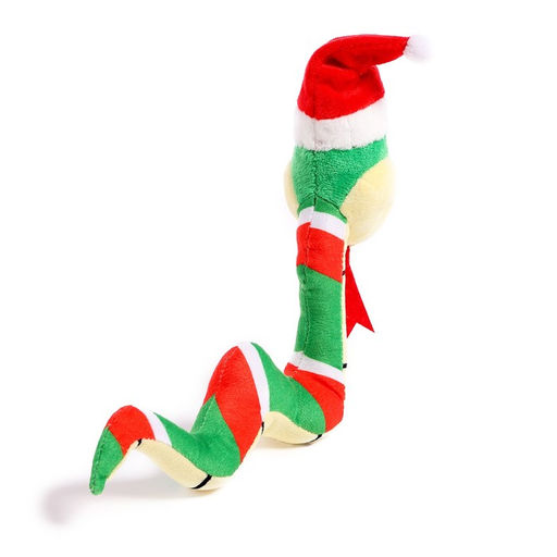 Мягкая игрушка Змея в новогодней шапочке - POMPOSHKI фото 6