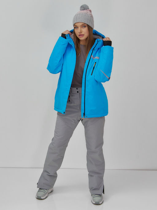 Горнолыжная куртка женская зимняя синего цвета 7017S - Chunmai фото 7