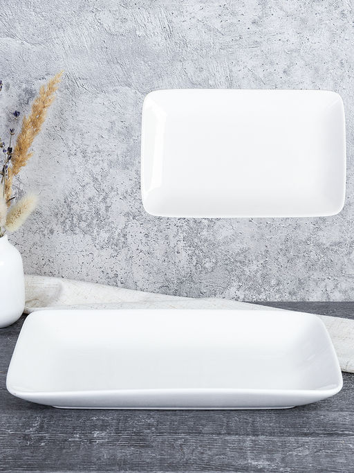 Блюдо прямоугольное 25х16 см / EWQ-23 /уп 30/ белое - ГалеонТрейд фото 2