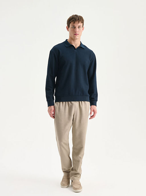 Polo Yaka Erkek Sweatshirt