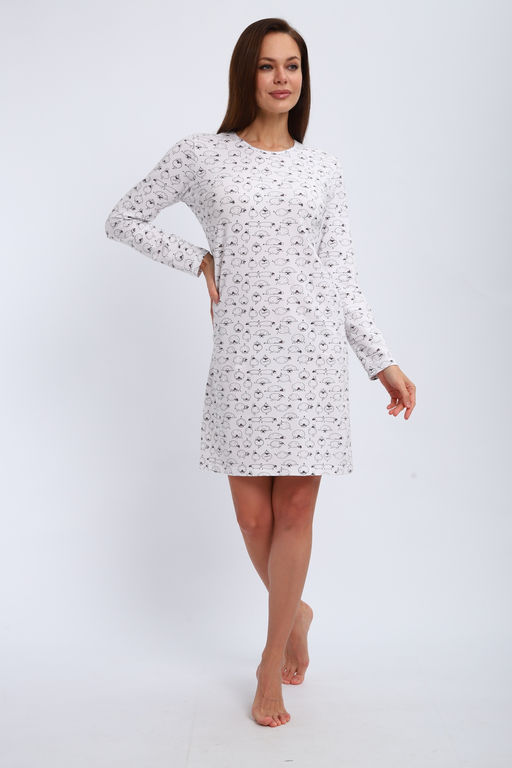 Ночная сорочка длинный рукав из кулирки Соня овечки