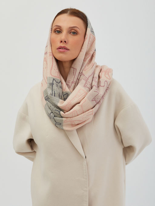 В составе шерсть. Большой теплый двусторонний палантин - Tantino фото 11