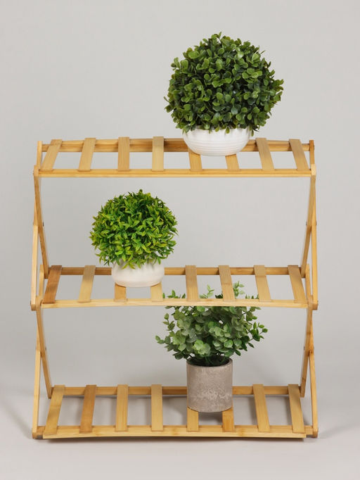 Подставка для цветов Greengo, 3 полки, 50×25×46 см, напольная, бамбук