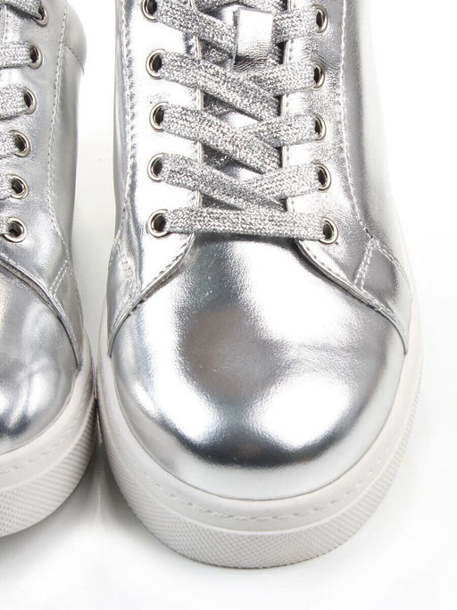 03-C1-1C GREY/SILVER Полуботинки спортивные женские (натуральная кожа)