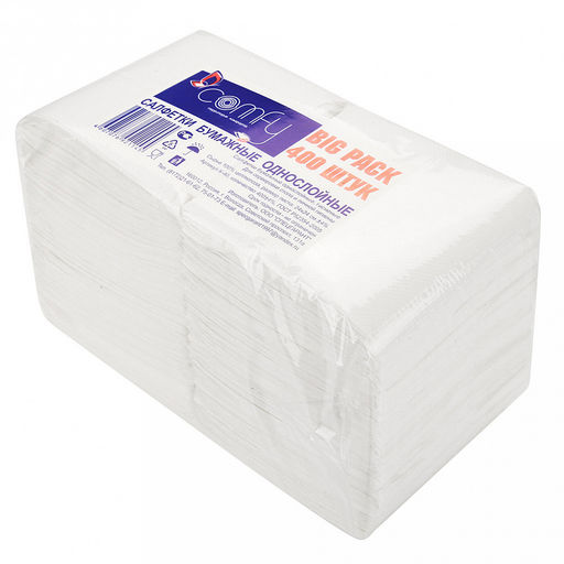 Салфетки бумажные БигПак 24х24см, 400шт в упаковке, целлюлоза 100%, белый, ГОСТ Р 52354-2005, Comfy (Россия) - Домашняя мода фото 2