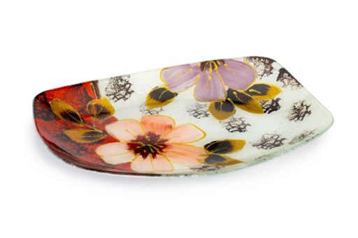 Блюдо с декором АРТ 34х24см Цветы - SIJ фото 3