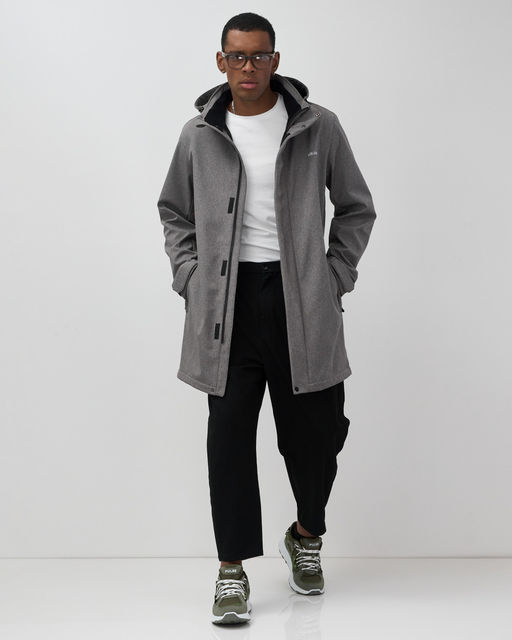 Парка спортивная мужская с капюшоном softshell серого цвета 9565Sr - Mtforce фото 11