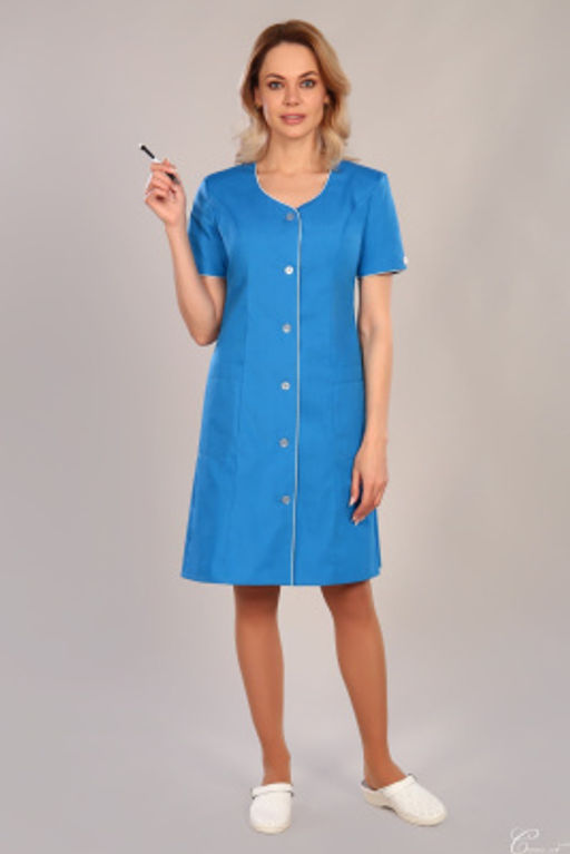 Халат женский 32 TC. Цвет: васильковый - Стильб фото 2