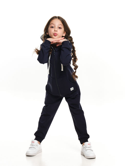 Комбинезон на молнии из футера UD 7344 т.синий - Mini maxi фото 4