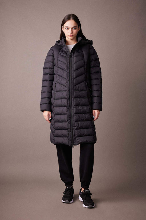 DeFactoFit Водоотталкивающий приталенный крой Стеганый пуховик на молнии с карманом и капюшоном Длинный пуховик Парка  фото 2