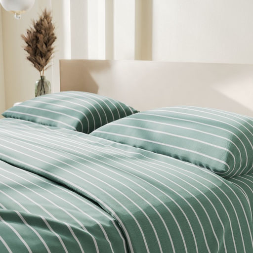 Постельное бельё Этель 1.5сп Mint stripes 143х215 см,150х214 см,70х70см-2 шт, 100% хлопок,поплин  фото 6