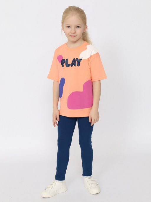 CRB wear/CSKG 63761-47-395 Футболка для девочки,персиковый/Ex.Cherubino  фото 2