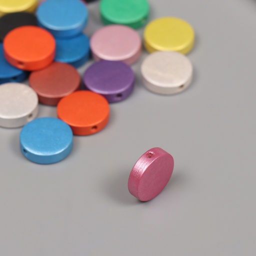 Бусины для творчества дерево «Металлик плоский», набор 20 шт., 1.5×1.5×0.5 см