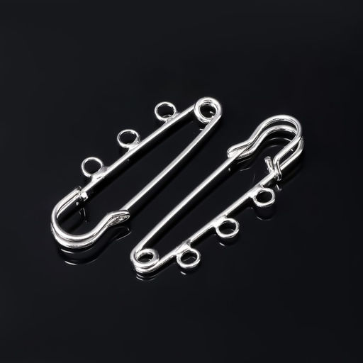 Цена за 2 шт. Булавка для подвесок PO-050, №02, (набор 2 шт.) 50×5 мм, цвет серебра