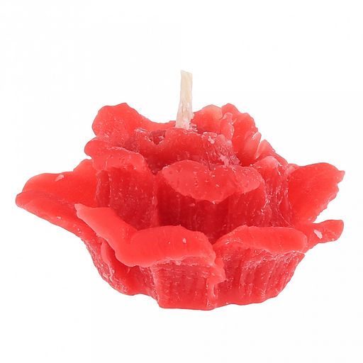 Свеча "Роза" д5см, h3,5см, красный, время горения 2 часа (Россия)