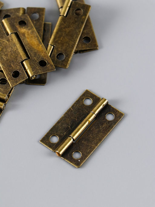 Цена за 2 шт. Петля для шкатулки металл с прямыми углами бронза набор 10 шт 2,2х3,68 см