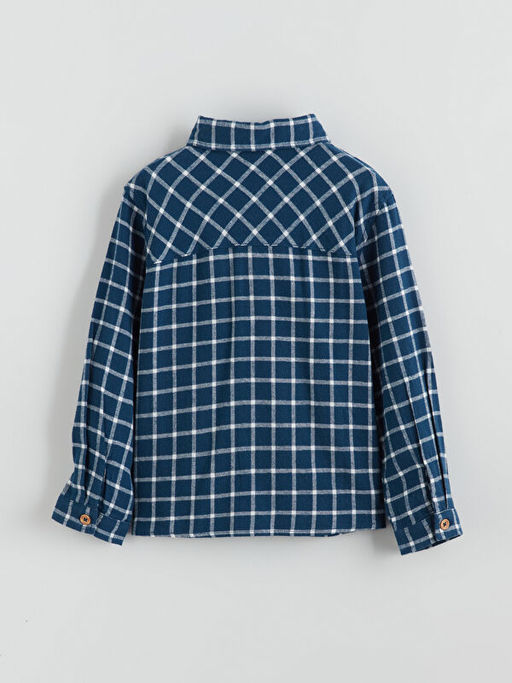 Ekose Uzun Kollu Gabardin Erkek ?ocuk G?mlek