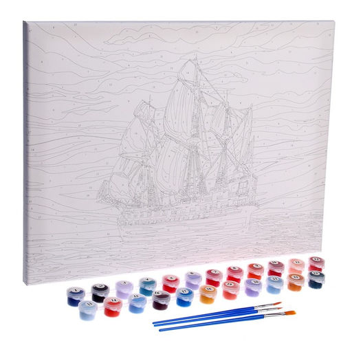 Картина по номерам на холсте с подрамником Корабль, 30х40 см - Школа талантов фото 3
