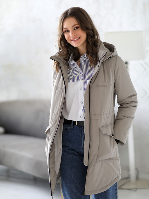 24338 Парка серо-бежевый - Dizzyway фото 3
