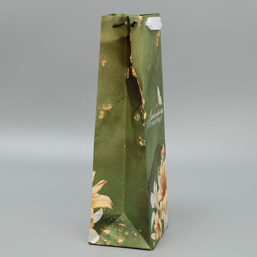 Пакет подарочный под бутылку, упаковка, «Учителю», 35 х 13 х 10 см