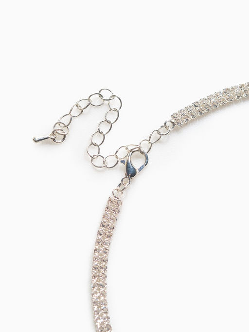 Гарнитур 2 предмета: кулон, серьги Элегантность жгут, цвет белый в серебре, 42 см