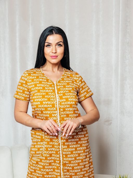 Х-165 ХАЛАТ ЖЕНСКИЙ (Горчичный) - А-дина фото 2