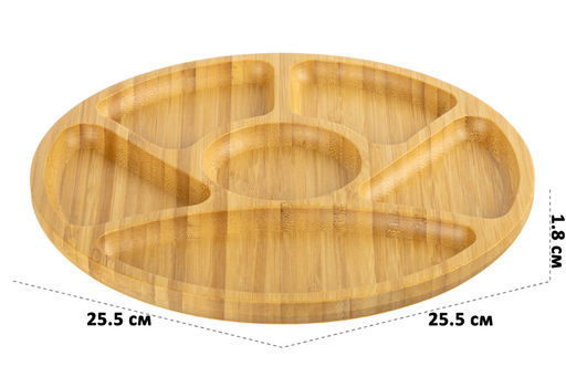 Менажница бамбуковая 25,5*25,5*1,8 см 6 секций - Elan gallery фото 2