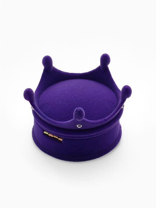 Футляр под серьги, кулон, кольцо Корона, бархатный, 5.5?5.5?4.5 см, фиолетовый