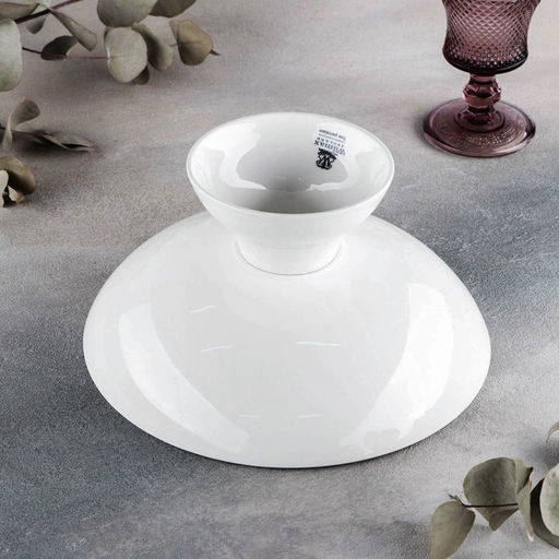 Ваза для фруктов Wilmax Olivia, 24×11.5 см, фарфор, белая