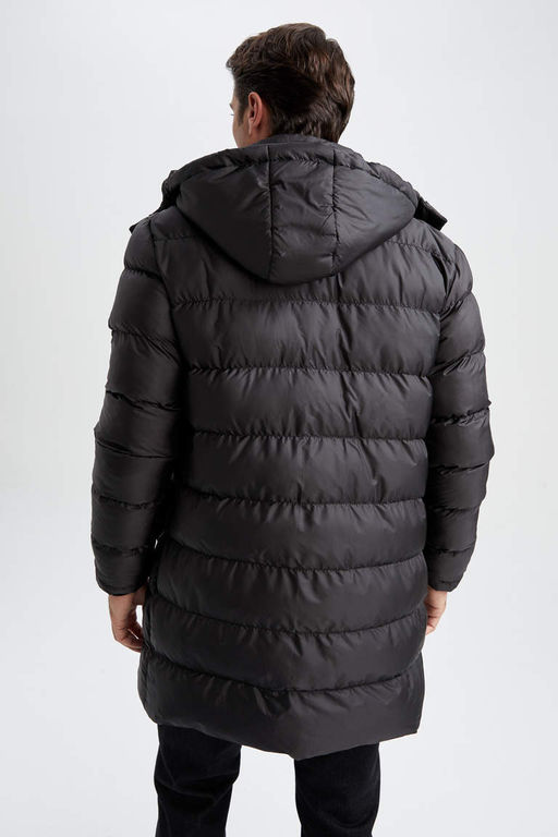 Пуховик приталенного кроя с капюшоном - Defacto фото 7