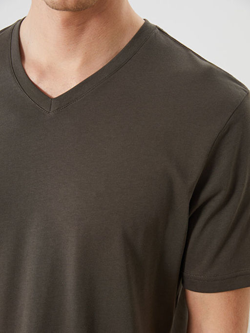 V Yaka K?sa Kollu Penye Erkek Ti??rt