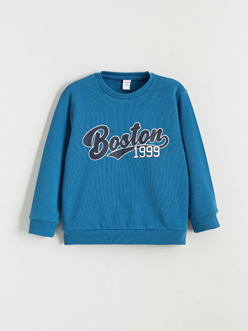 Yaz? Bask?l? Erkek ?ocuk Sweatshirt