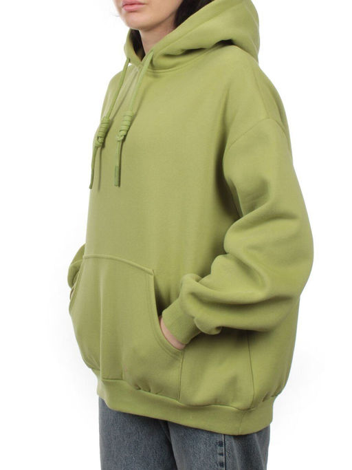 2214 LIGHT GREEN Толстовка женская (85% хлопок, 10% полиэстер, 5% спандекс) - Fashion фото 5