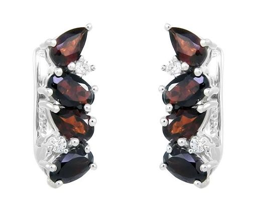 Серьги из серебра гранат, Лента
