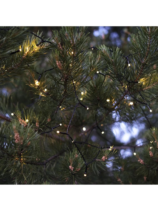 Гирлянда Нить 10 м, IP44, УМС, тёмная нить, 100 LED, свечение тёплое белое, 220 В - Luazon lighting фото 3