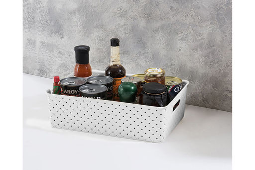 Корзинка с крышкой 7,5 л 35*24,5*10,5 см "Береста" белая (модель 5221/06)